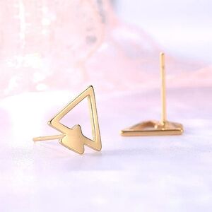 Minimalist 18K Gold‎ Filled Sterling Triangle Stud Earrings